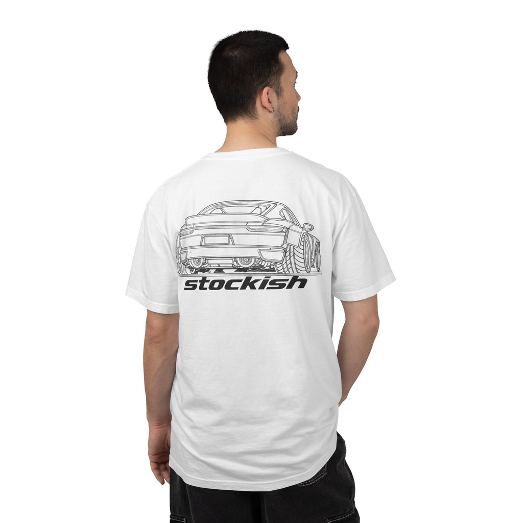 Stockish Car Illustration T-Shirt | Rear View Sports Car Graphic