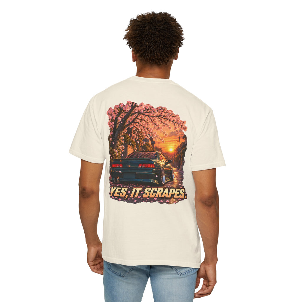 Yes It Scrapes T-Shirt | Racing Car, Cherry Blossoms, Retro Vibes