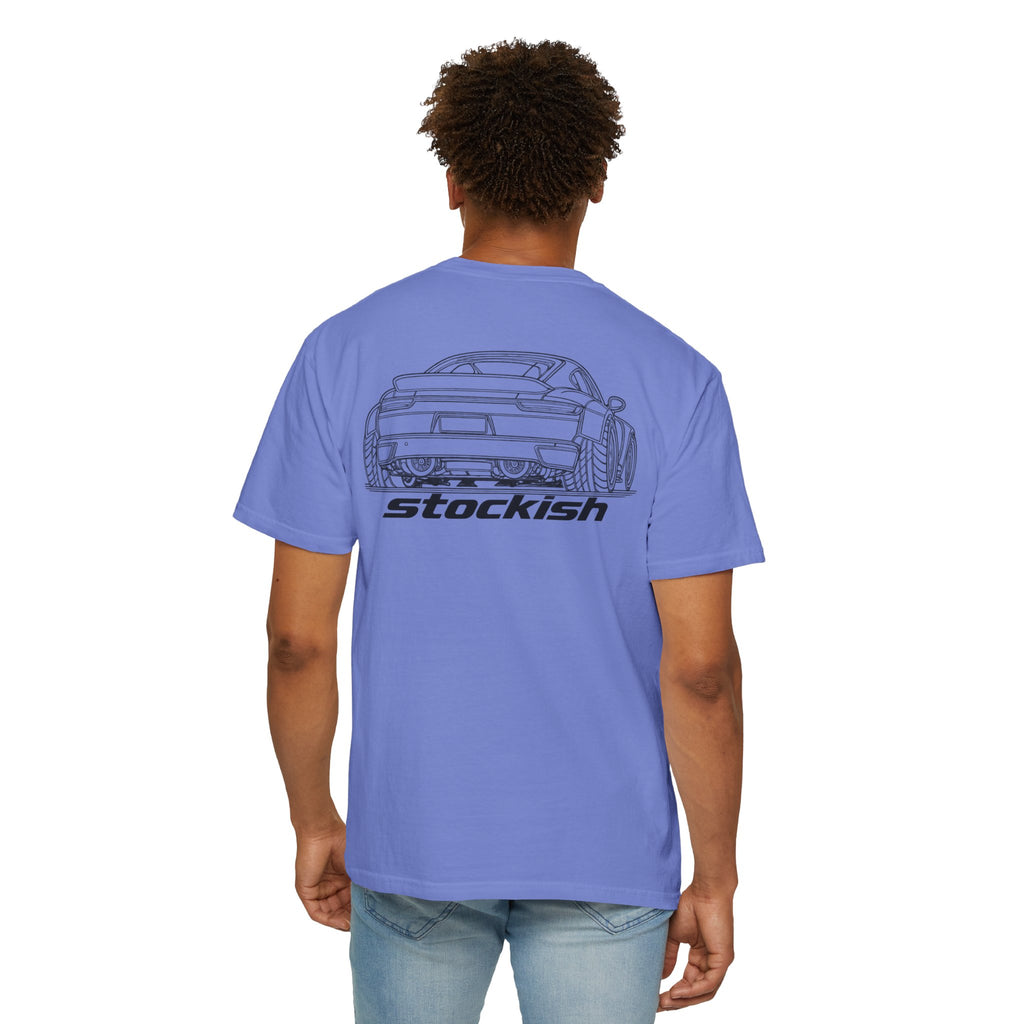 Stockish Car Illustration T-Shirt | Rear View Sports Car Graphic