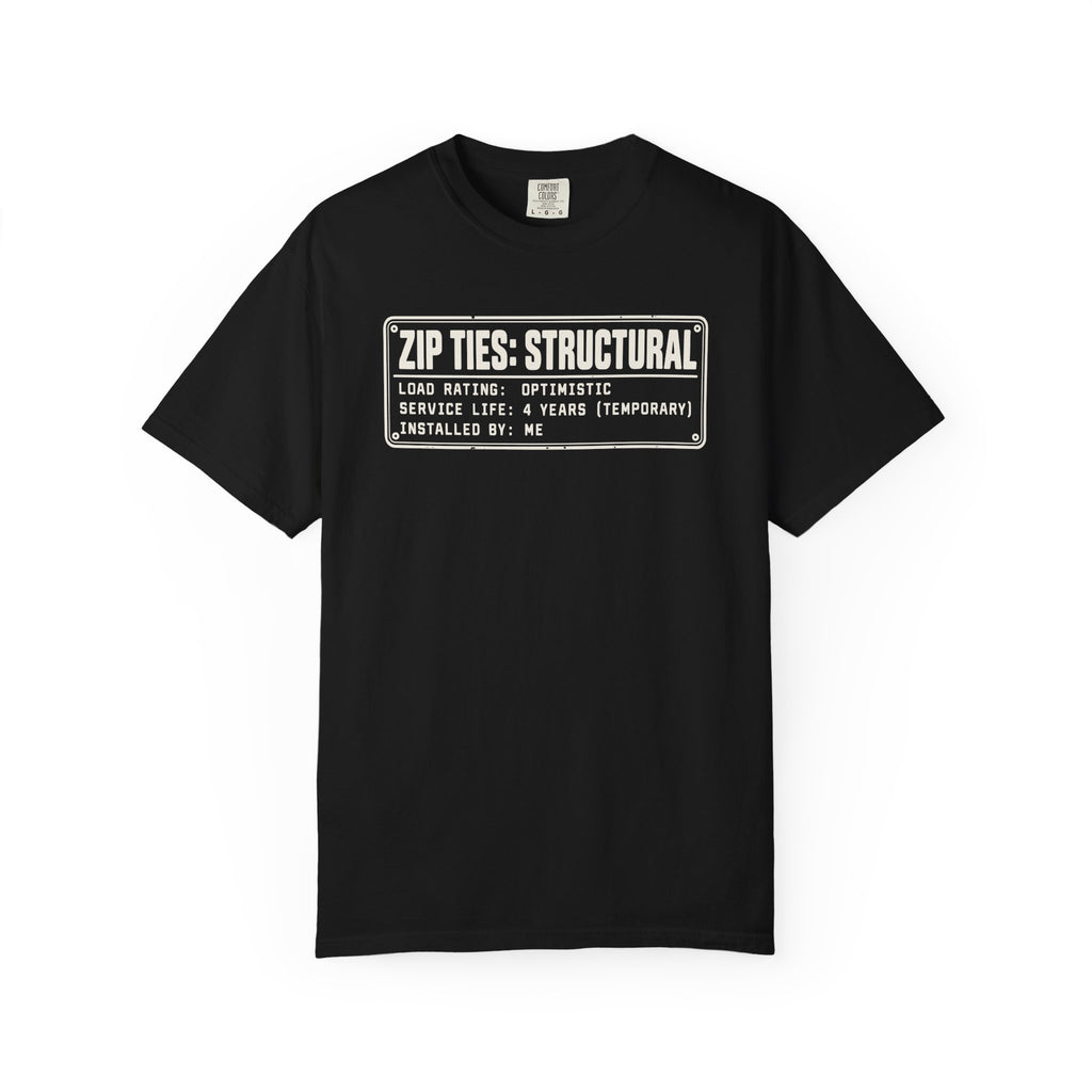 Zip Ties Structural Label T-Shirt | Industrial Graphic Tee