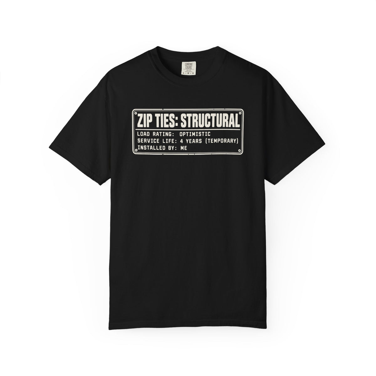Zip Ties Structural Label T-Shirt | Industrial Graphic Tee