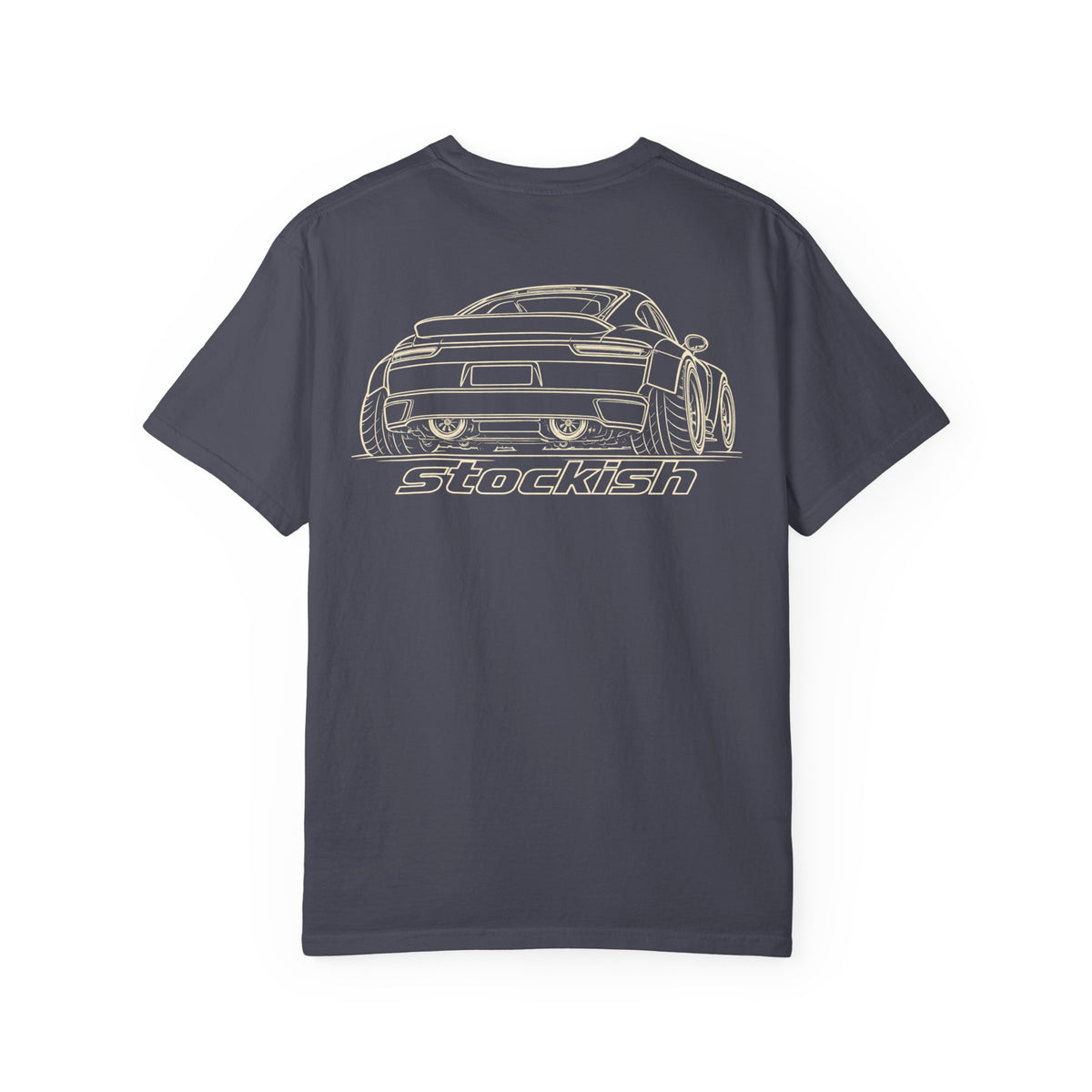 Stockish Car Illustration T-Shirt | Rear View Sports Car Graphic