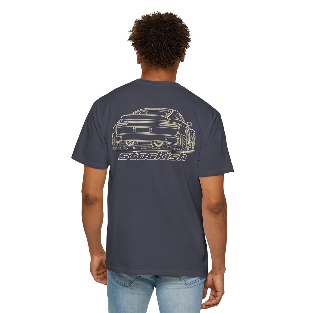 Stockish Car Illustration T-Shirt | Rear View Sports Car Graphic