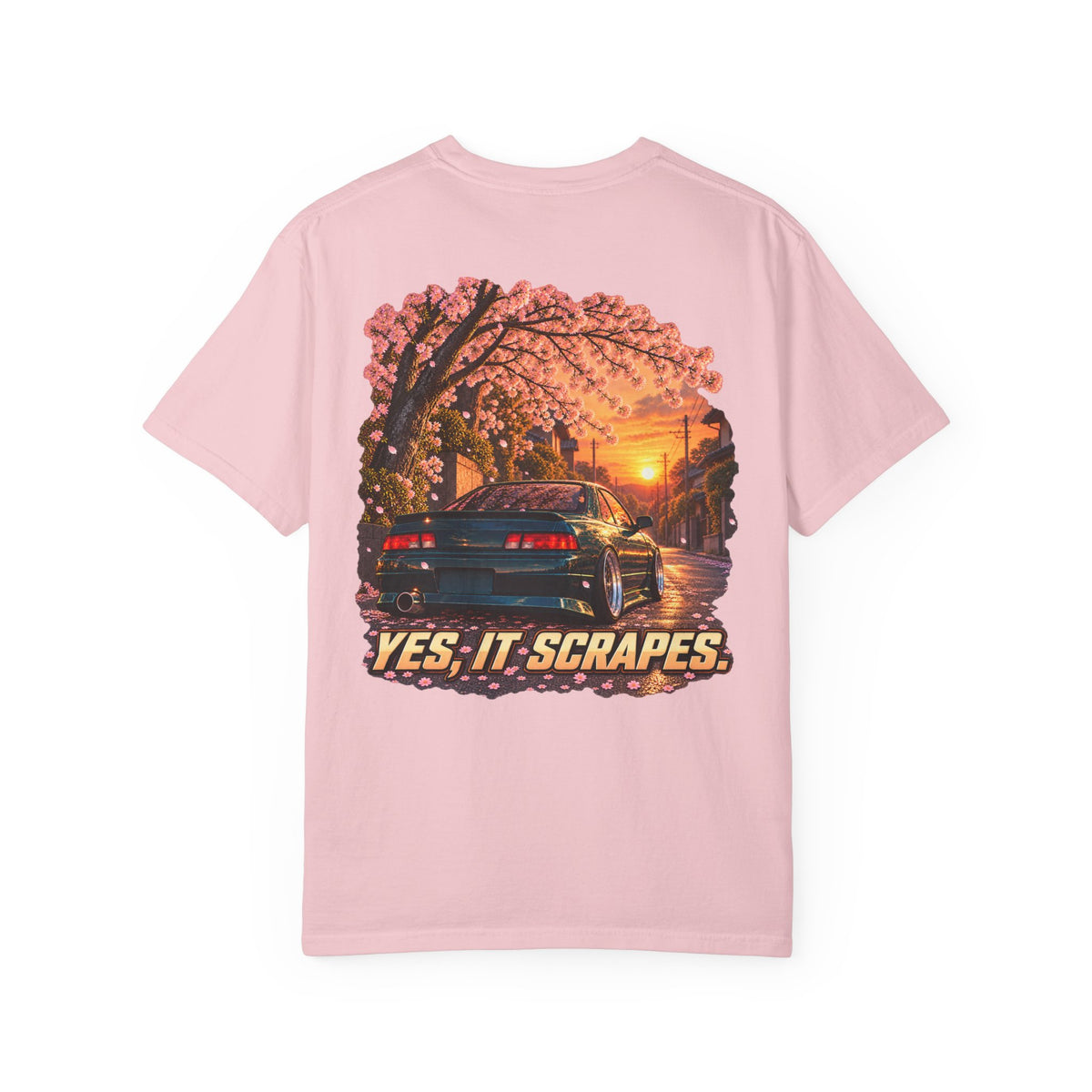 Yes It Scrapes T-Shirt | Racing Car, Cherry Blossoms, Retro Vibes