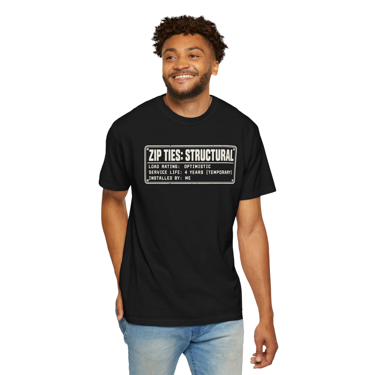 Zip Ties Structural Label T-Shirt | Industrial Graphic Tee