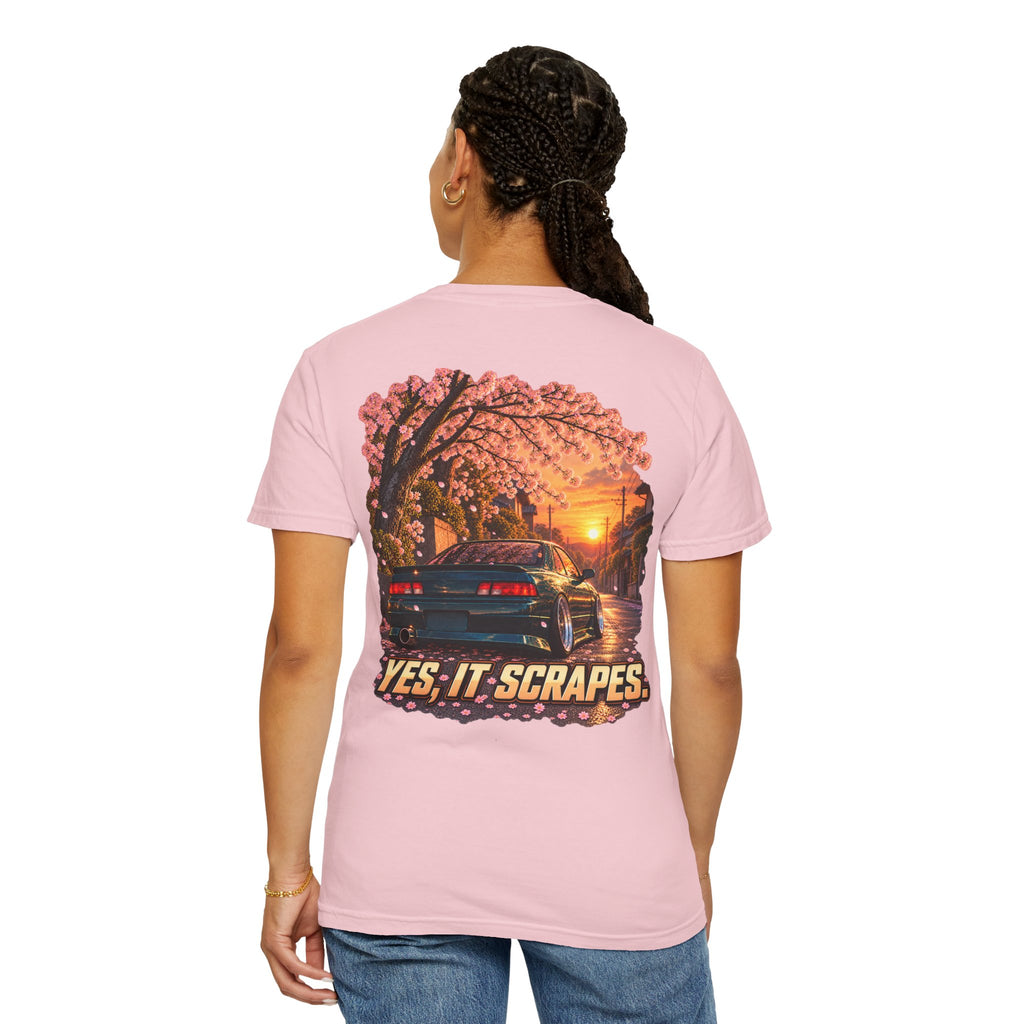 Yes It Scrapes T-Shirt | Racing Car, Cherry Blossoms, Retro Vibes