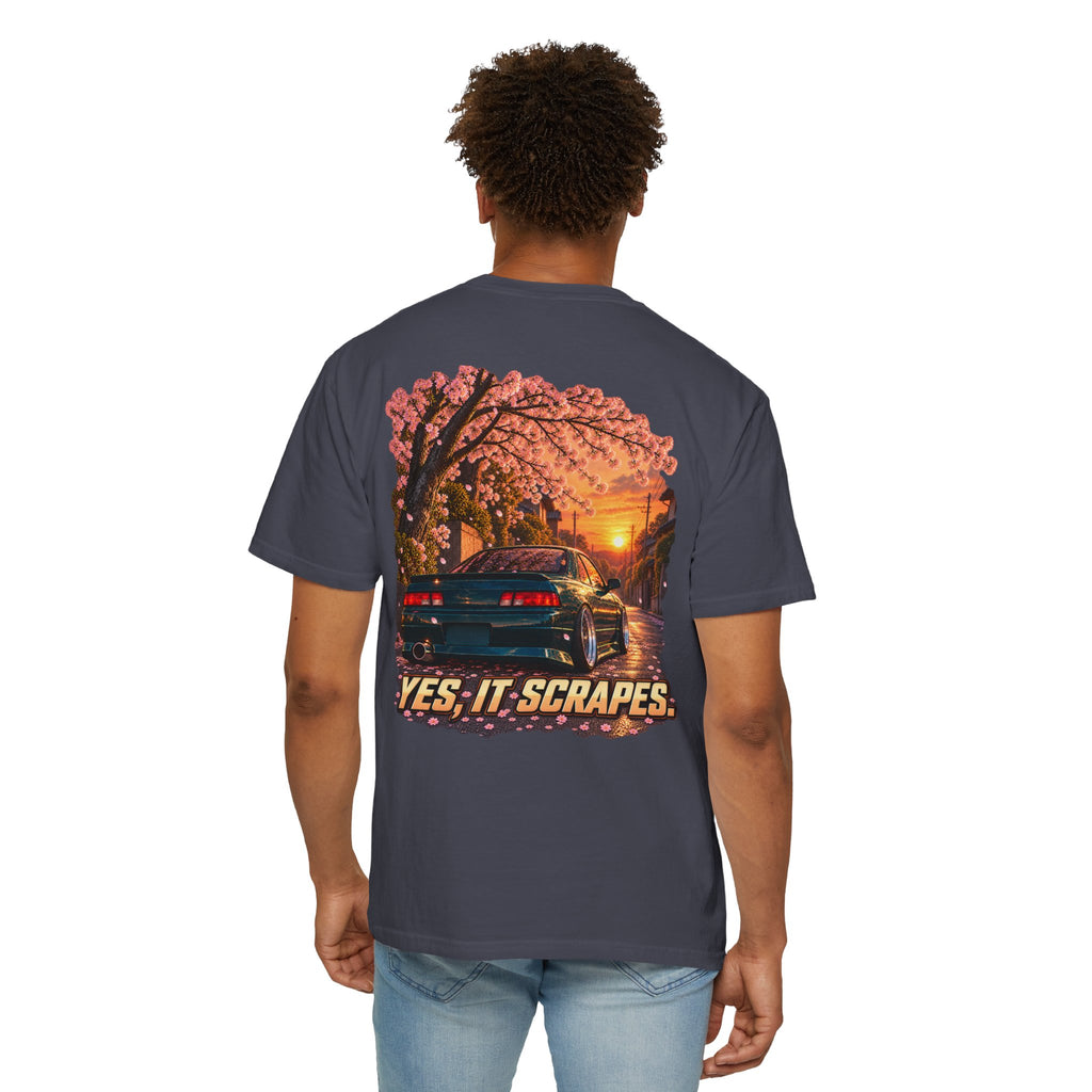 Yes It Scrapes T-Shirt | Racing Car, Cherry Blossoms, Retro Vibes