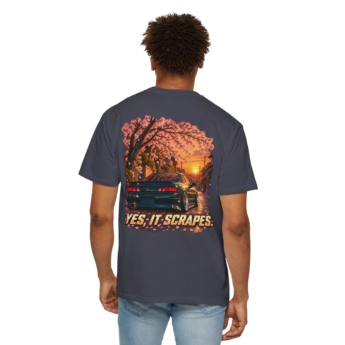 Yes It Scrapes T-Shirt | Racing Car, Cherry Blossoms, Retro Vibes