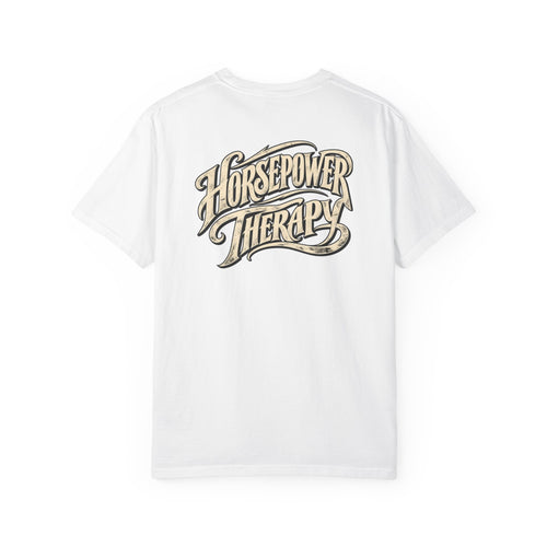 Horsepower Therapy T-shirt | Vintage Script Back Graphic