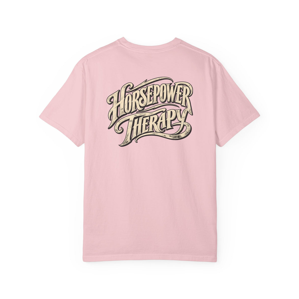 Horsepower Therapy T-shirt | Vintage Script Back Graphic