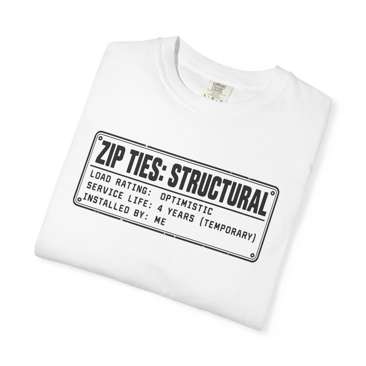 Zip Ties Structural Label T-Shirt | Industrial Graphic Tee