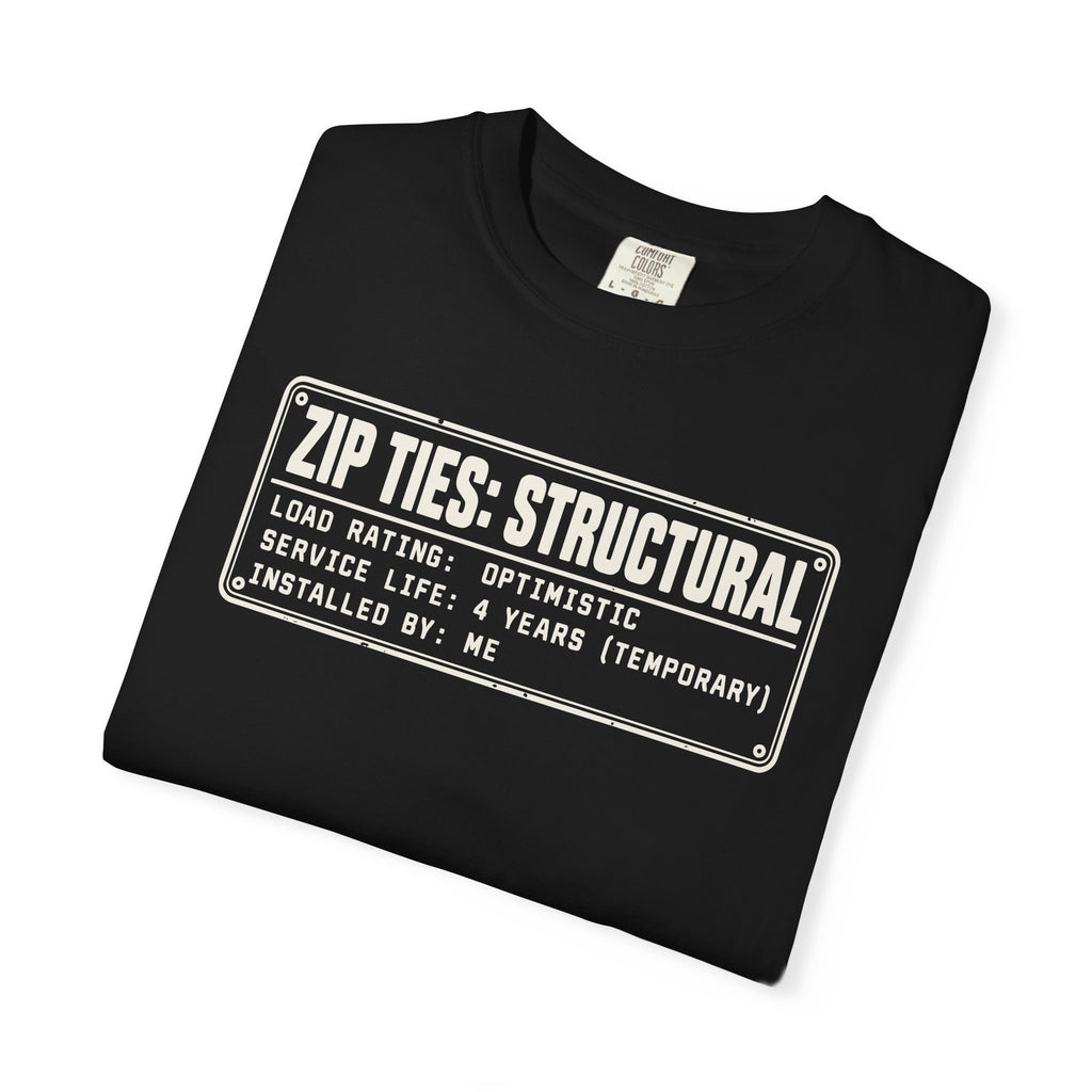 Zip Ties Structural Label T-Shirt | Industrial Graphic Tee