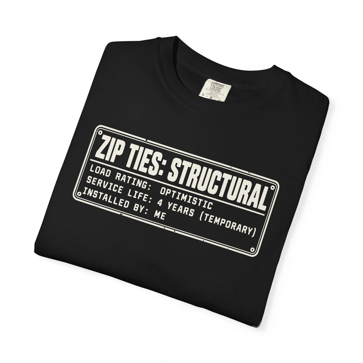 Zip Ties Structural Label T-Shirt | Industrial Graphic Tee