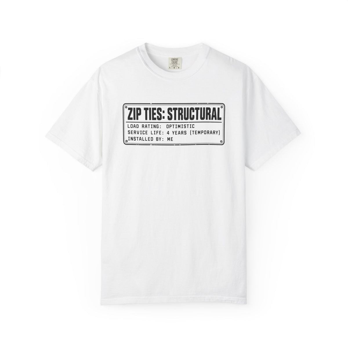 Zip Ties Structural Label T-Shirt | Industrial Graphic Tee