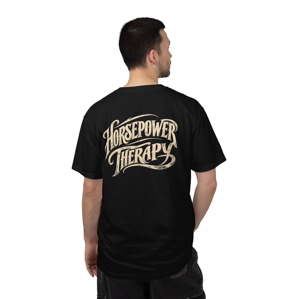 Horsepower Therapy T-shirt | Vintage Script Back Graphic