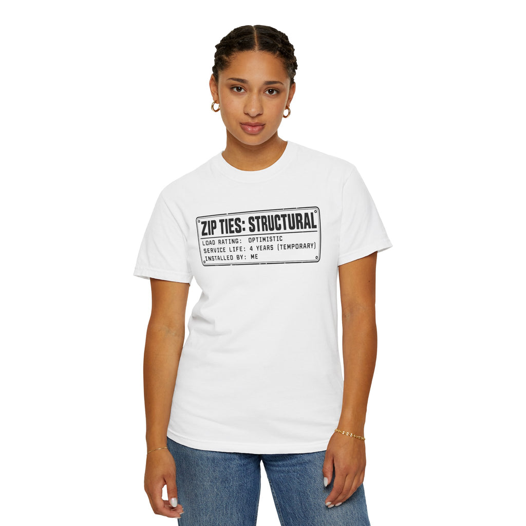 Zip Ties Structural Label T-Shirt | Industrial Graphic Tee