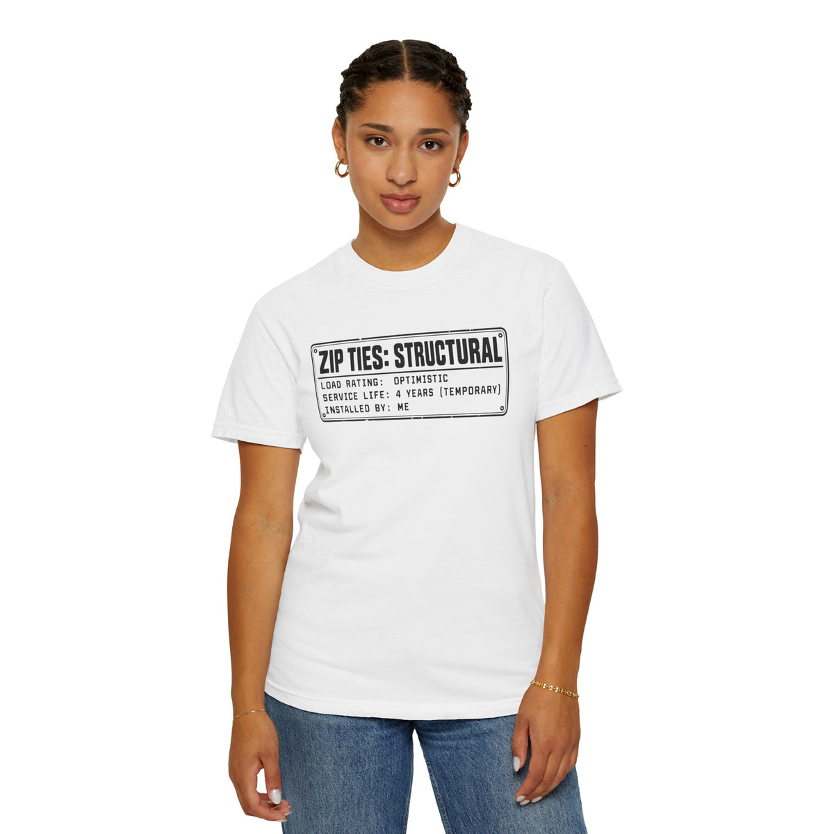 Zip Ties Structural Label T-Shirt | Industrial Graphic Tee