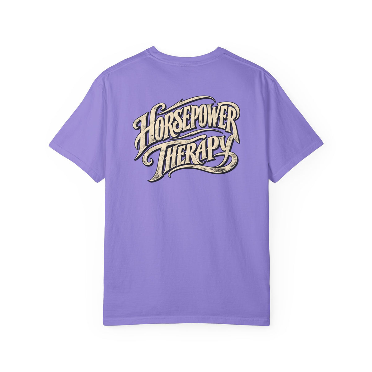 Horsepower Therapy T-shirt | Vintage Script Back Graphic