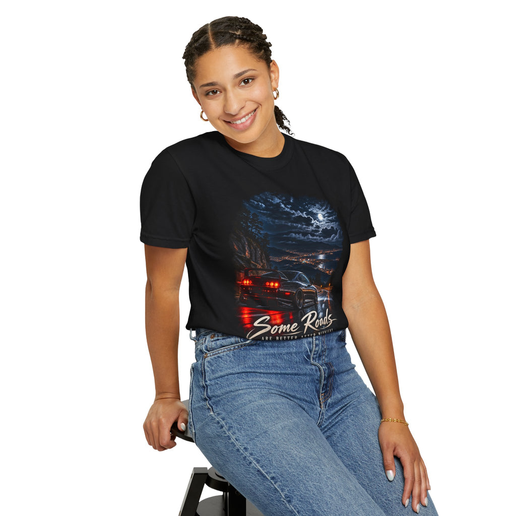 Some Roads Are Better After Midnight T-shirt | Night Drive Car Graphic Tee